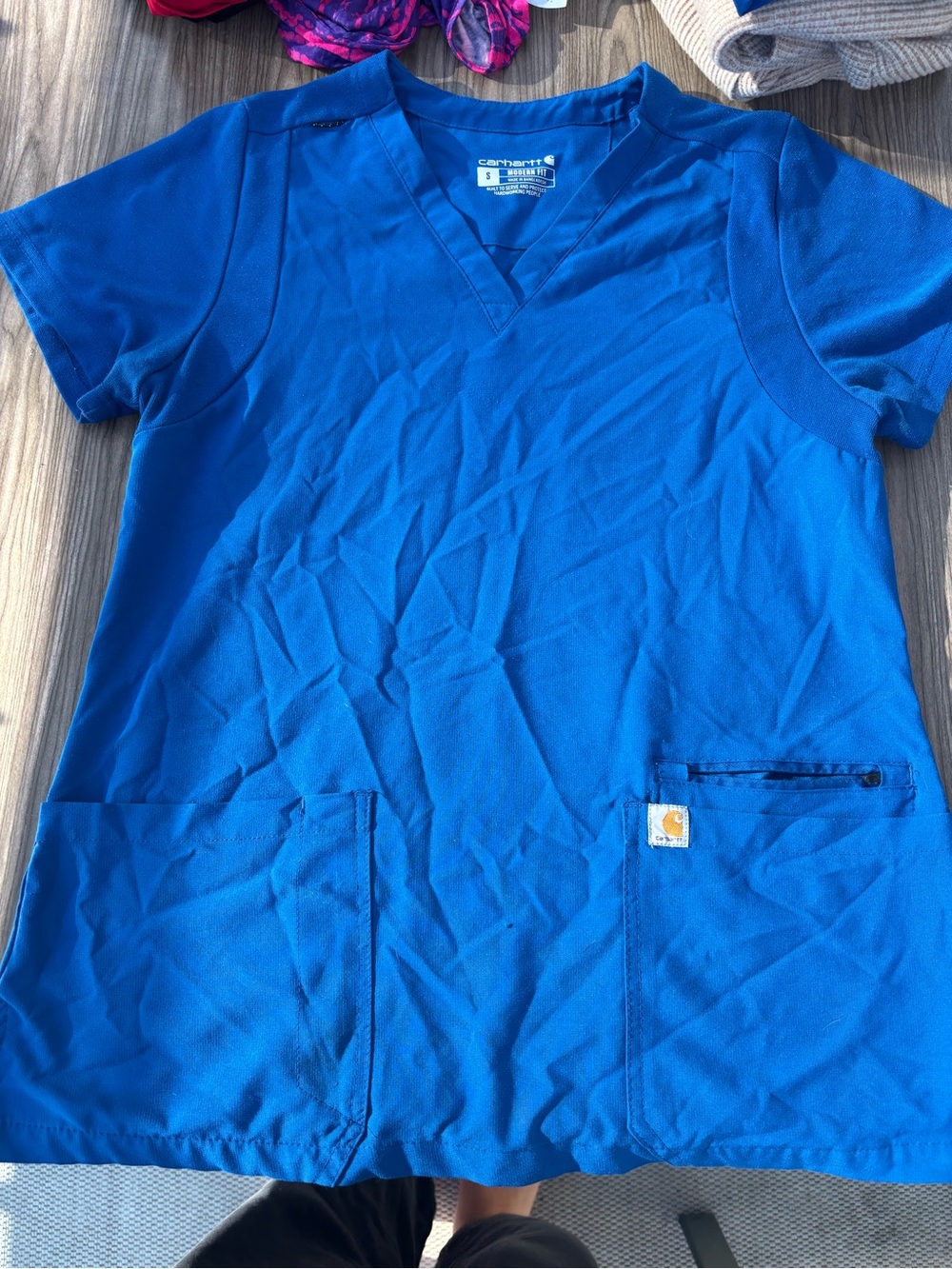 Carhartt Kids Royal Blue V-Neck Scrub Top